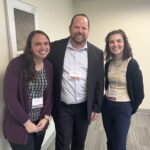 Standing from left are Jessica Stein of UW-Whitewater, Michael Lang of UW-Whitewater, and Haley Rusk of UW-Platteville at the UW System Navigate and Advising Workshop March 9, 2023, at UW-Stevens Point