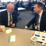 UW System President Ray Cross and Tim Renick of Georgia State, keynote speaker at the UW System Fall Advising Workshop October 2018 at the Pyle Center in Madison Wisconsin