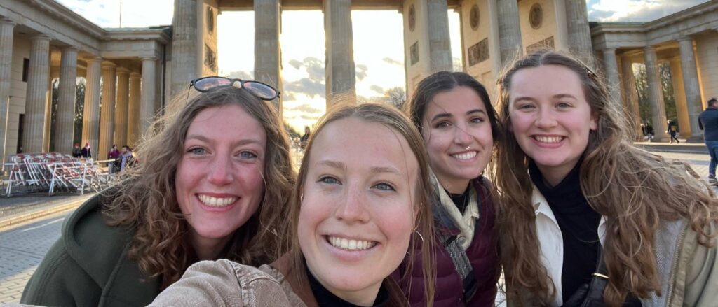 Photo of UW-Eau Claire study abroad participants; UW-Eau Claire is a top-ranked master’s level university with 254 Blugolds studying abroad in 2023 (2023 Open Doors Report).