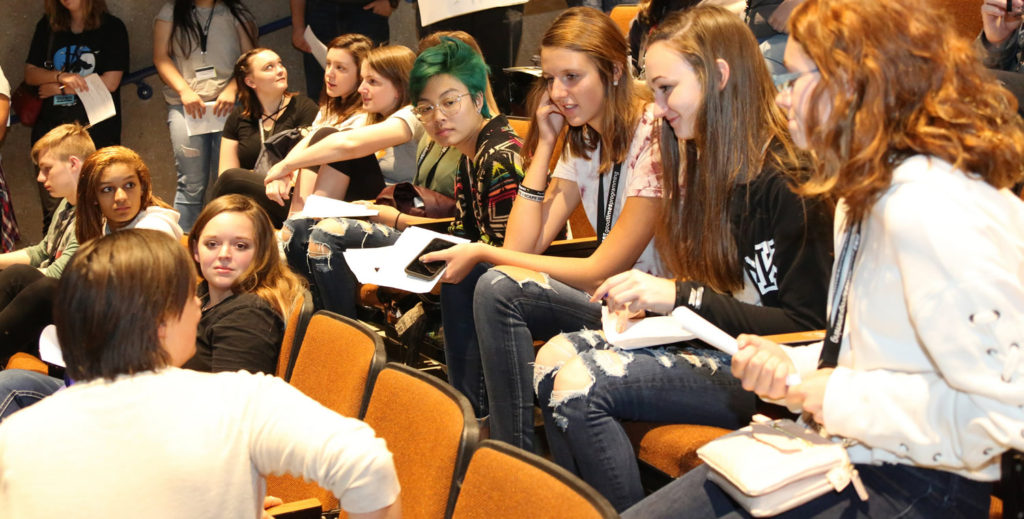 Photo of UW-Green Bay students participating in a welcome event for the Gateways to Phoenix Success program, a free, high-impact, year-long experience for first-year students that provides the tools and support for college success.