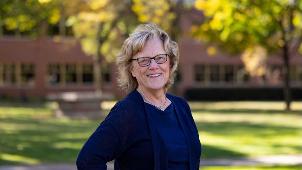 Photo of Linda Kastantin, UWL ’91, one of many Wisconsin residents 60 or older taking advantage of a state program that allows them to audit college classes for free.