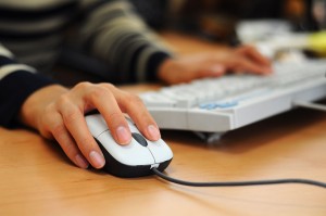 student using computer