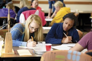 two students in study hall