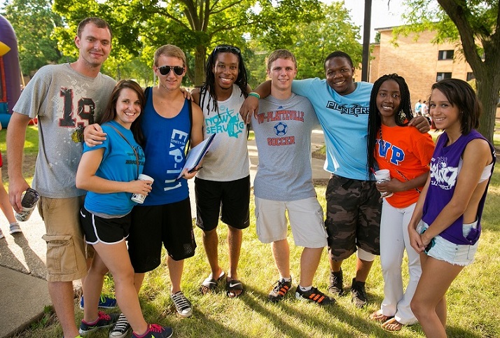 UW-Platteville diverse group of students