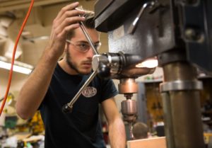 student working in lab