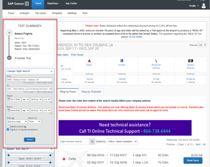 uw travel comparison airfare