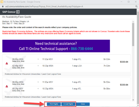 uw travel comparison airfare