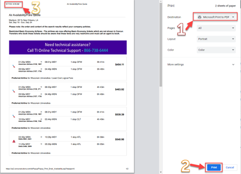 uw travel comparison airfare