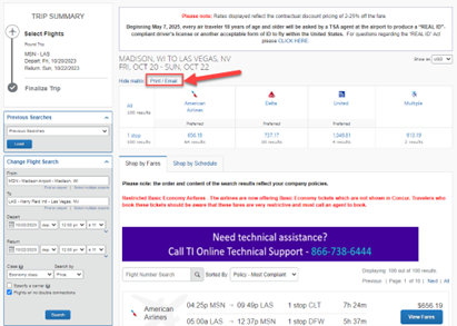 uw travel comparison airfare