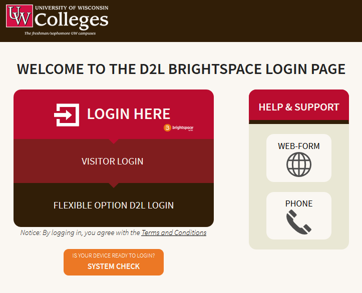 Uw colleges d2l brightspace login page former uw colleges information