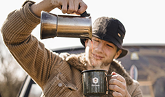Man pouring coffee